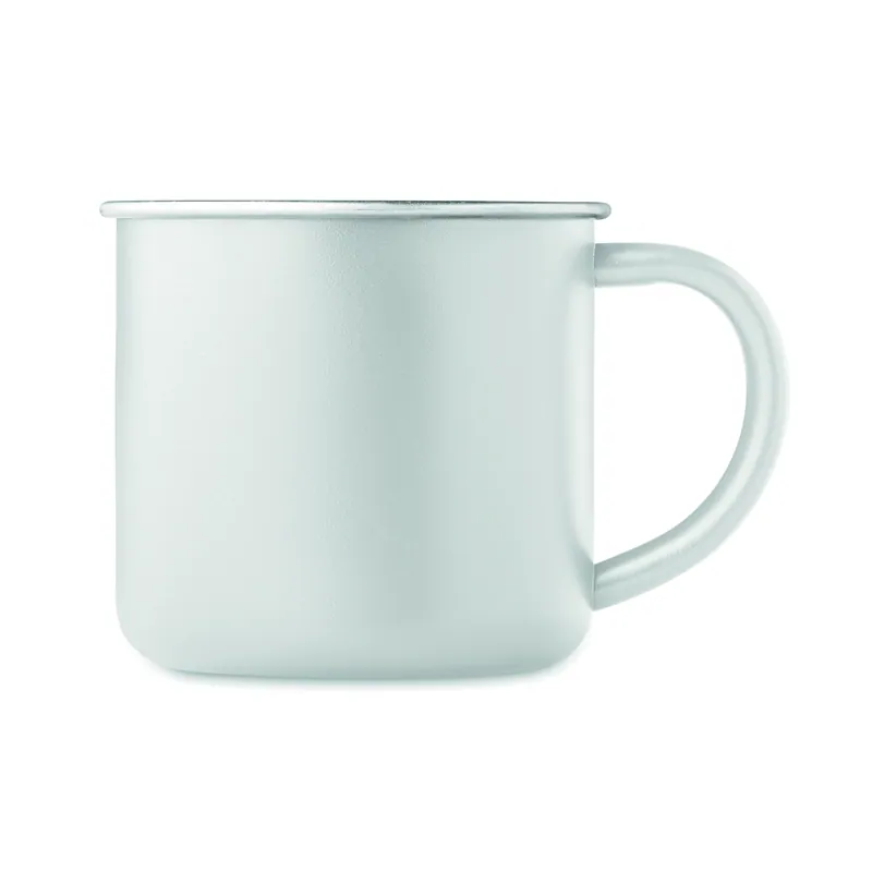 Pineta – Tazza da viaggio in acciaio inox riciclato 300 ml, colore Bianco, vista aperta