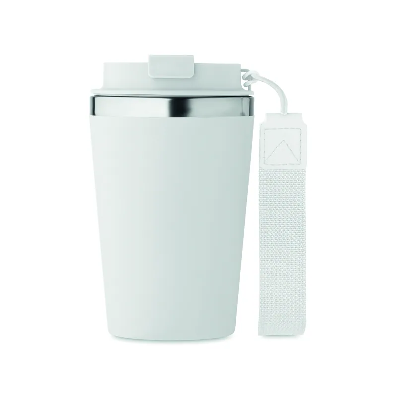 Corrente – Bicchiere riutilizzabile in acciaio inox riciclato 350 ml, colore Bianco, vista lato