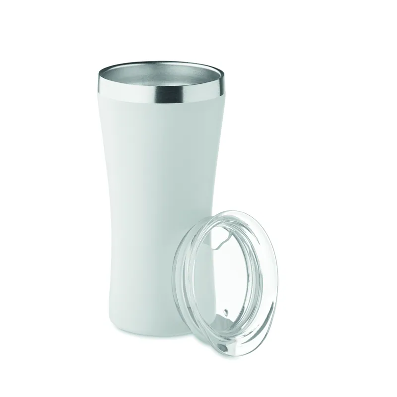 Canneto – Tumbler termico in acciaio inox riciclato 160 ml, colore Bianco, vista aperta