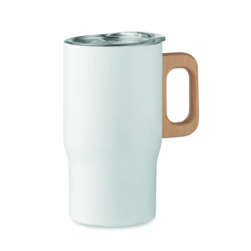 Stella alpina – Bicchiere riutilizzabile in acciaio inox riciclato 350 ml, colore Bianco, vista fronte