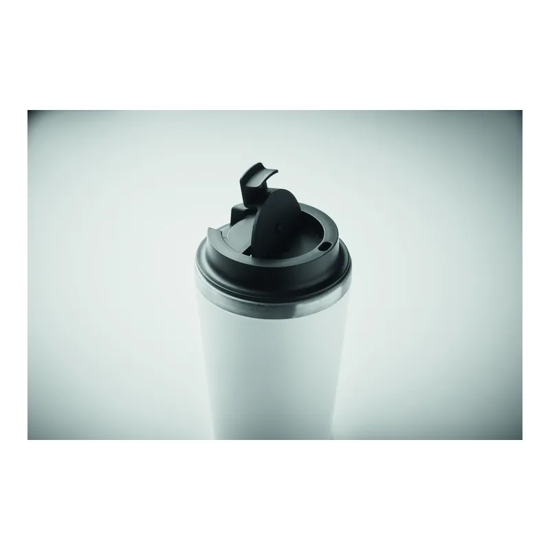 Marmo – Bicchiere riutilizzabile in acciaio inox riciclato 350 ml, colore Bianco, vista dettaglio