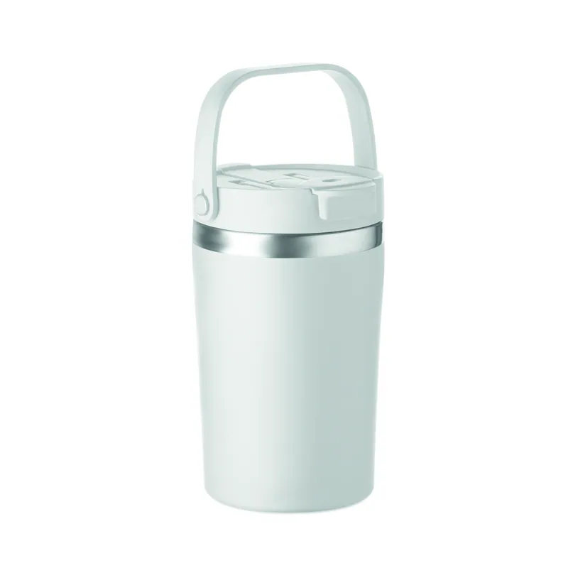 Approdo – Bicchiere riutilizzabile in acciaio inox 350 ml, colore Bianco, vista fronte