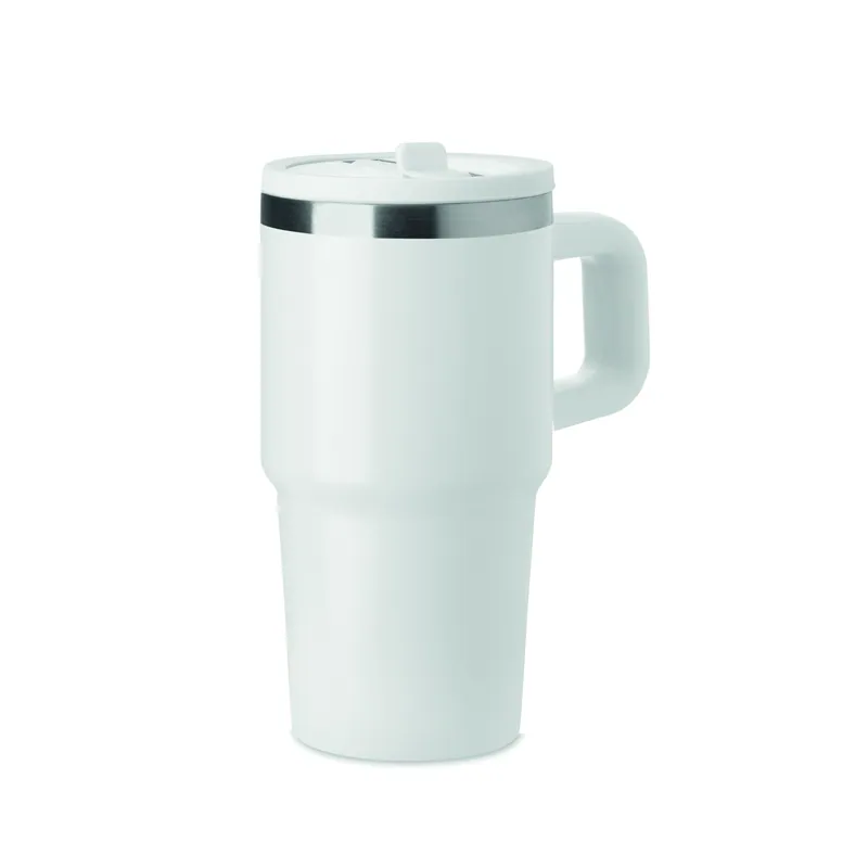 Brina – Bicchiere riutilizzabile in acciaio inox riciclato 500 ml, colore Bianco, vista retro