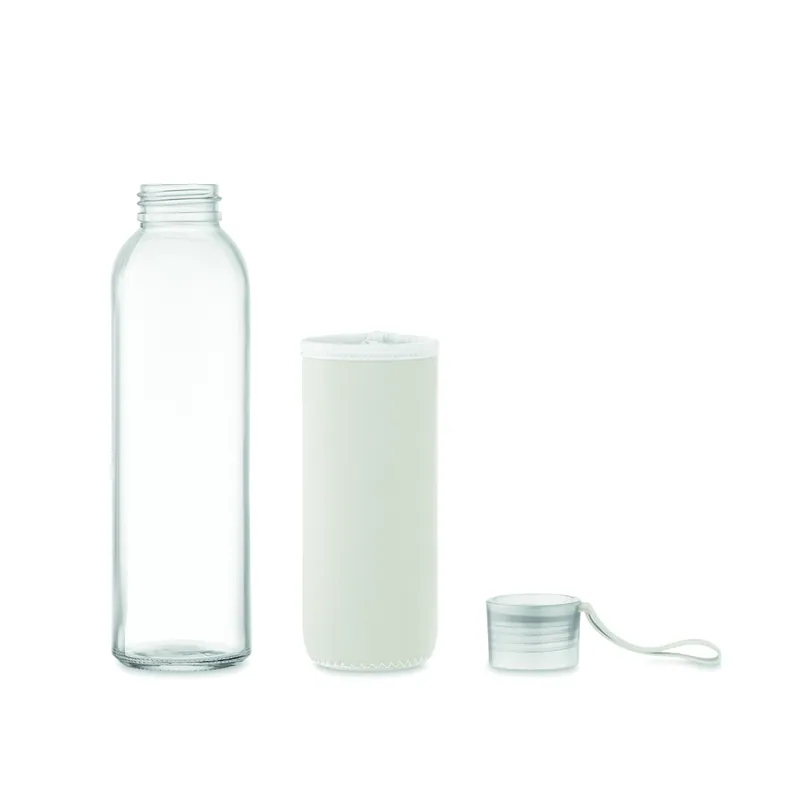 Bora – Borraccia in vetro 500 ml, colore Beige, vista aperta