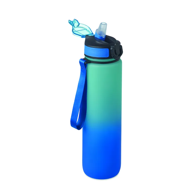 Fiume – Borraccia sportiva in RPET riciclato 1 litro, colore Blu Royal, vista lato