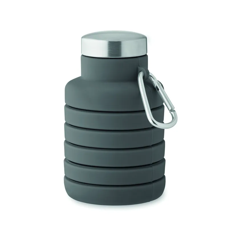 Menta – Borraccia sportiva in silicone 500 ml, colore Grigio Pietra, vista dall alto
