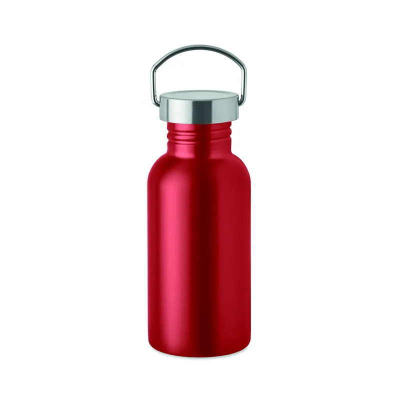 Faggio – Borraccia sportiva in acciaio inox riciclato 500 ml, colore Rosso, vista fronte