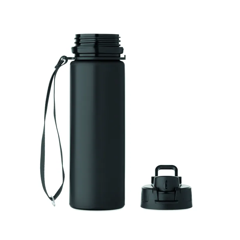 Sereno – Borraccia sportiva in silicone 500 ml, colore Nero