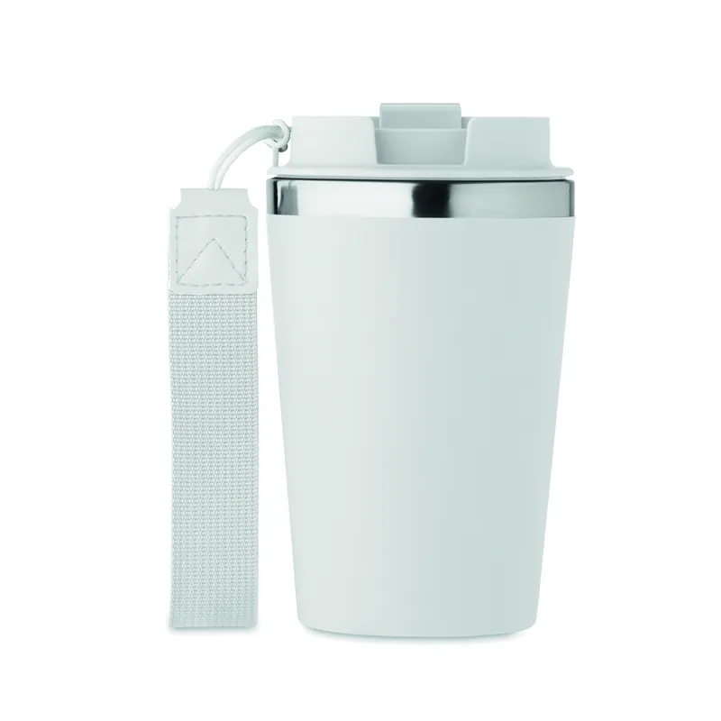 Corrente – Bicchiere riutilizzabile in acciaio inox riciclato 350 ml, colore Bianco, vista dall alto