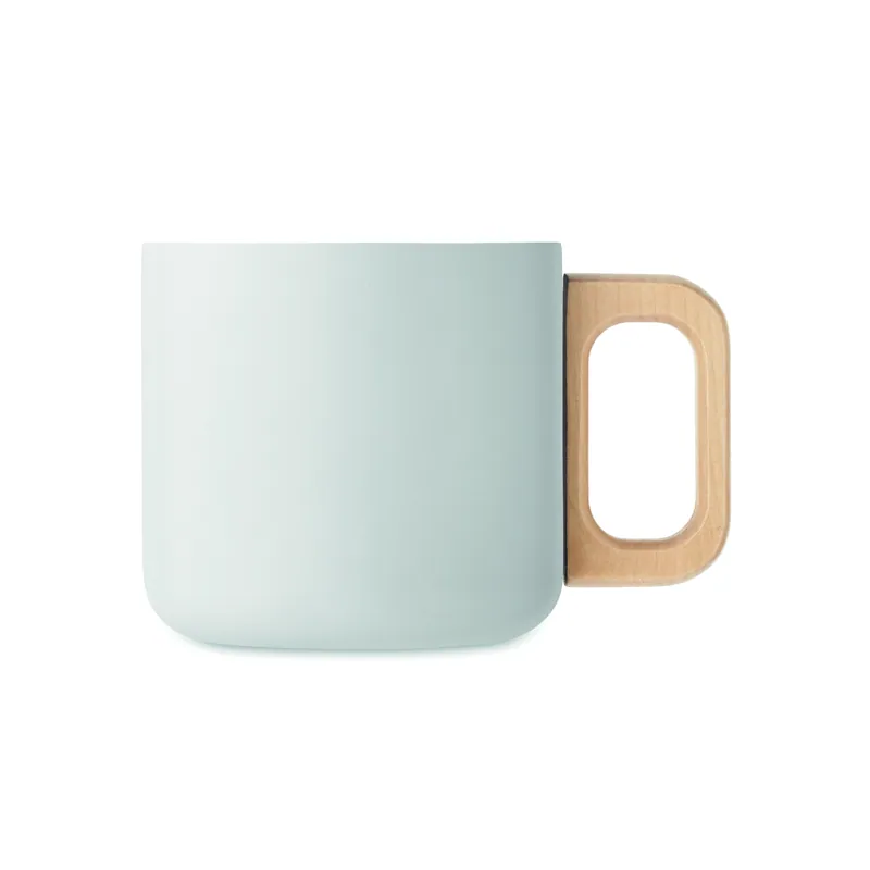 Betulla – Tazza da viaggio in acciaio inox riciclato 350 ml, colore Bianco, vista retro