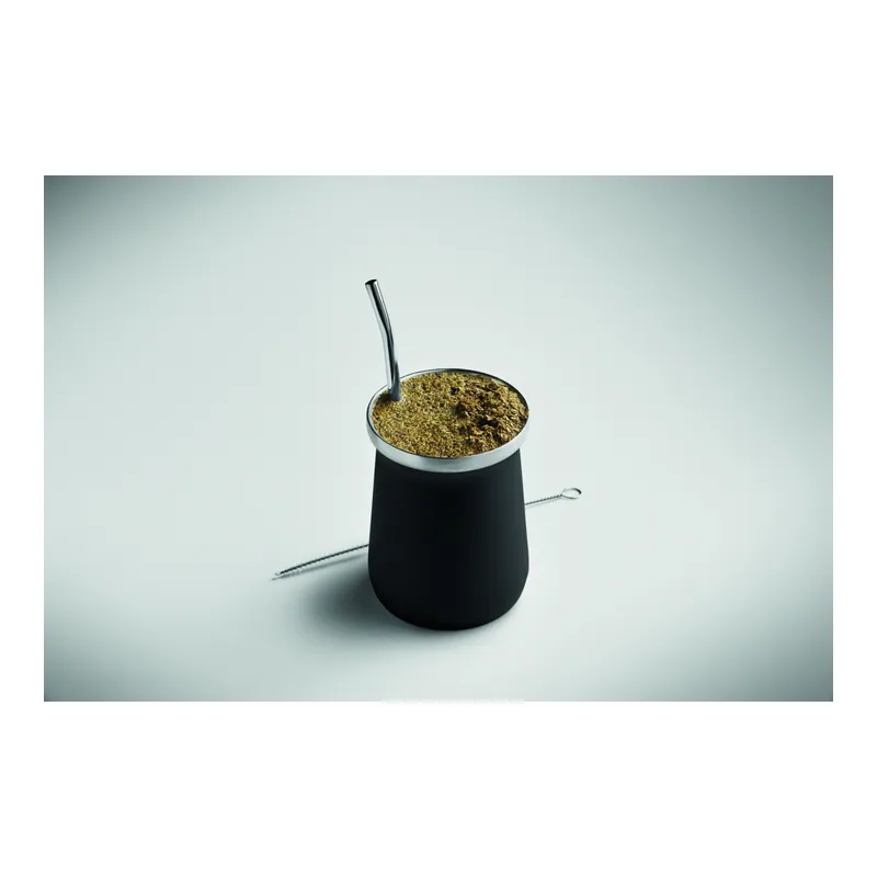 Salice – Tazza da viaggio in acciaio inox, colore Nero