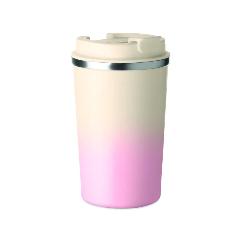 Ardesia – Bicchiere riutilizzabile in acciaio inox 350 ml, colore Rosa Baby, vista fronte