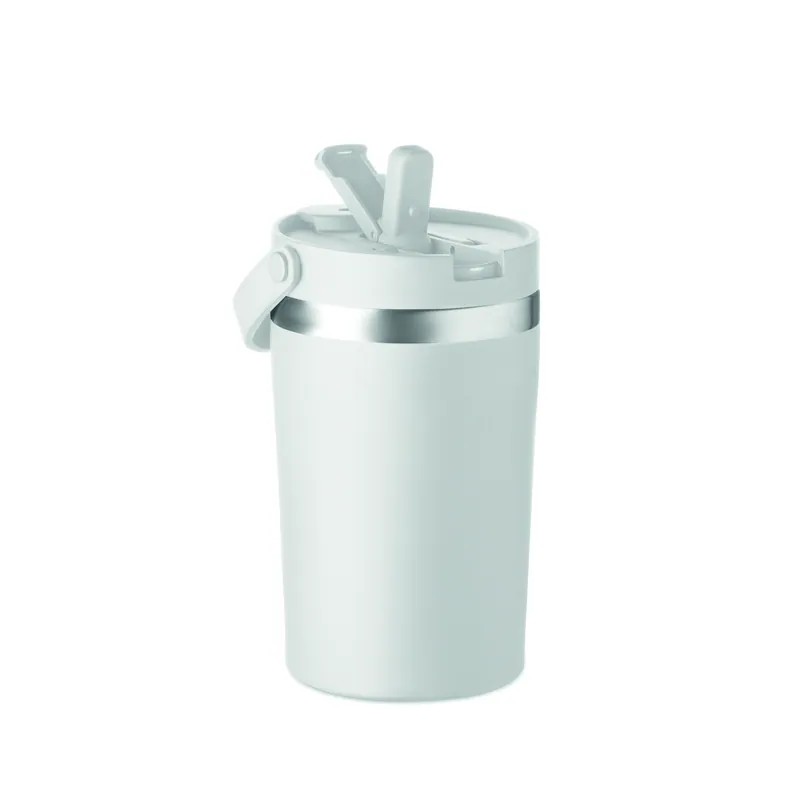 Approdo – Bicchiere riutilizzabile in acciaio inox 350 ml, colore Bianco, vista lato