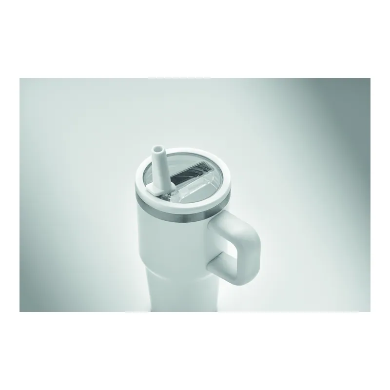 Brina – Bicchiere riutilizzabile in acciaio inox riciclato 500 ml, colore Bianco, vista dall alto