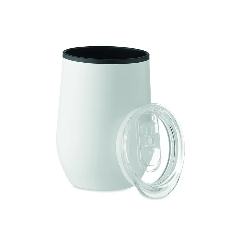 Promontorio – Bicchiere riutilizzabile in acciaio inox 350 ml, colore Bianco, vista fronte
