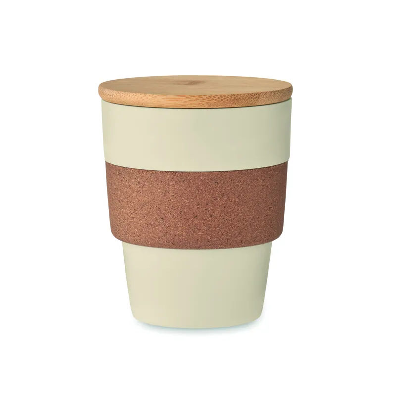 Alga – Bicchiere riutilizzabile in bambù 300 ml, colore Beige, vista fronte
