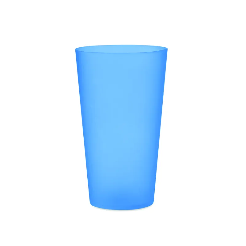 Brezza – Bicchiere riutilizzabile in polipropilene 500 ml, colore Blu Trasparente, vista fronte