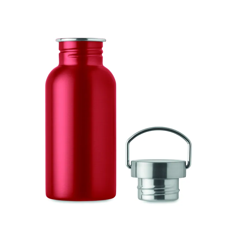Faggio – Borraccia sportiva in acciaio inox riciclato 500 ml, colore Rosso, vista lato