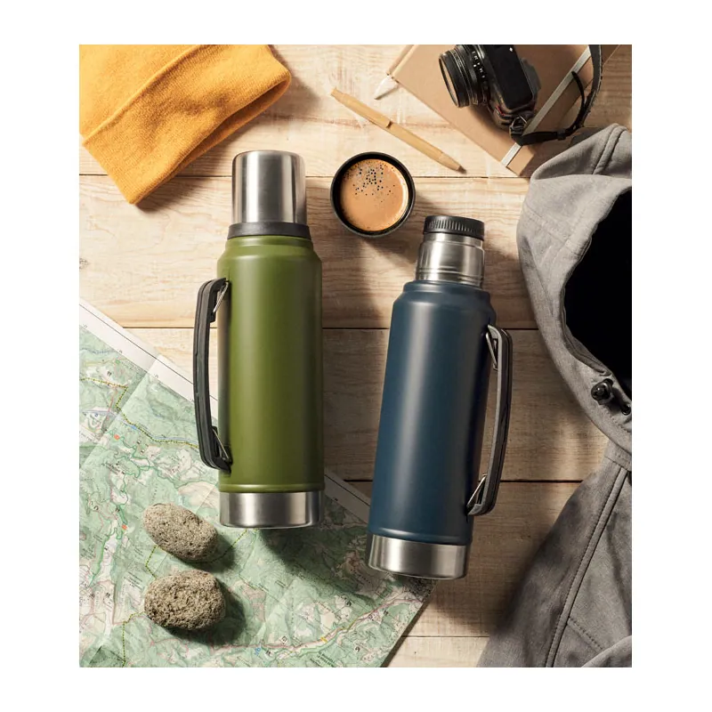 Torrente – Thermos in acciaio inox, colore Verde Scuro, vista retro