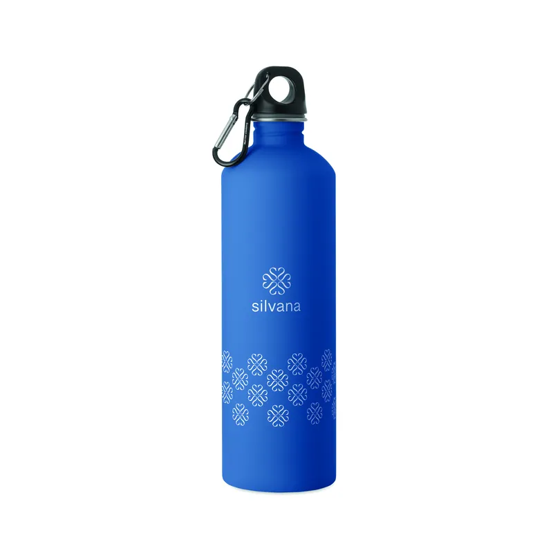 Cima – Borraccia sportiva in acciaio inox riciclato 750 ml, colore Blu Royal, esempio di stampa