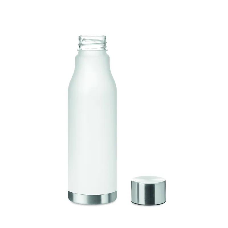 Grandine – Borraccia sportiva in RPET riciclato 600 ml, colore Bianco Trasparente, vista aperta