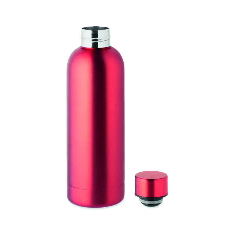Solstizio – Borraccia termica in acciaio inox riciclato 500 ml, colore Rosso, vista lato