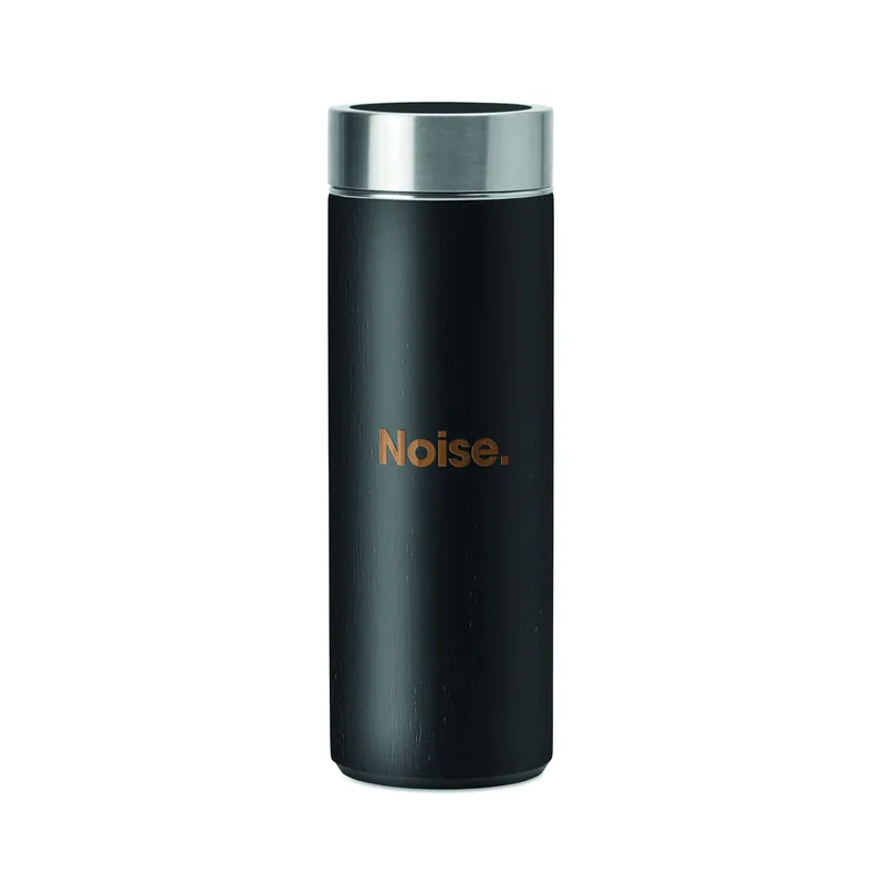 Respiro – Thermos in acciaio inox 400 ml, colore Nero, esempio di stampa
