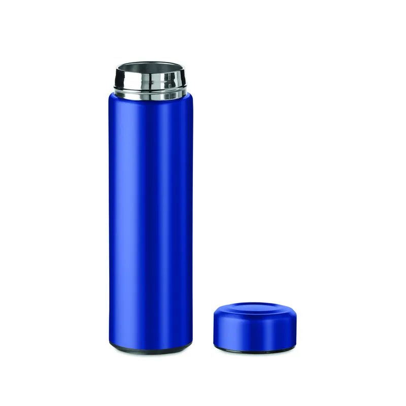 Larice – Borraccia termica in acciaio inox 425 ml, colore Blu, vista aperta