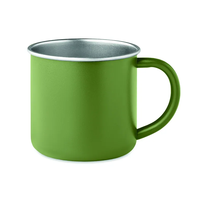 Pineta – Tazza da viaggio in acciaio inox riciclato 300 ml, colore Verde Scuro, vista fronte