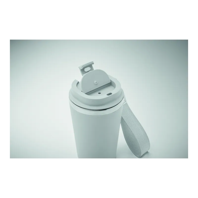 Corrente – Bicchiere riutilizzabile in acciaio inox riciclato 350 ml, colore Bianco, vista dettaglio