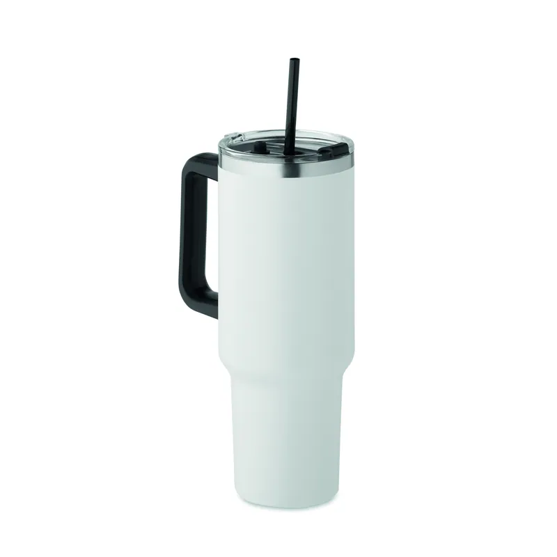 Geyser – Bicchiere riutilizzabile in acciaio inox riciclato 1200 ml, colore Bianco, vista fronte
