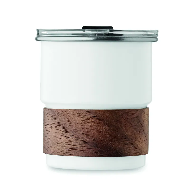 Falco – Bicchiere riutilizzabile in acciaio inox riciclato 260 ml, colore Bianco, vista dall alto