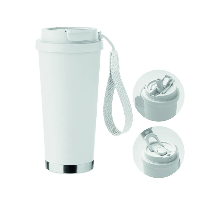 Vetta – Tumbler termico in acciaio inox 500 ml, colore Bianco, vista fronte