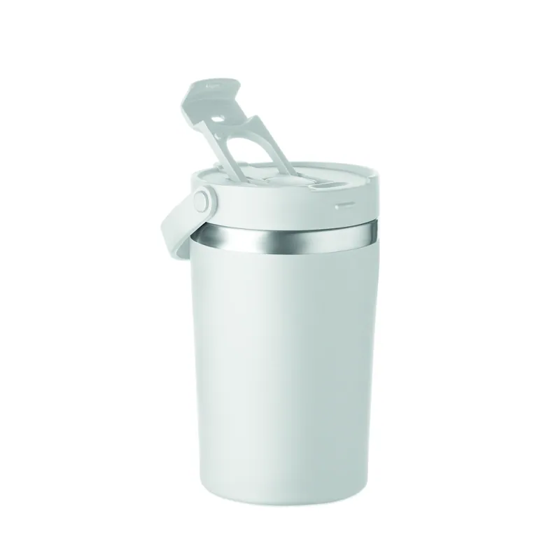 Approdo – Bicchiere riutilizzabile in acciaio inox 350 ml, colore Bianco, vista retro
