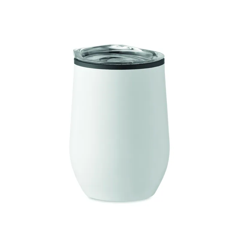 Promontorio – Bicchiere riutilizzabile in acciaio inox 350 ml, colore Bianco, vista lato
