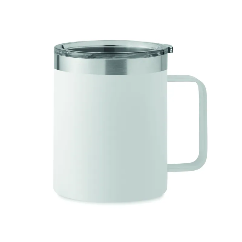 Lontra – Bicchiere riutilizzabile in acciaio inox riciclato 300 ml, colore Bianco, vista fronte