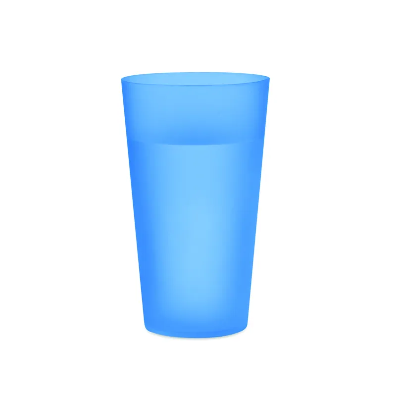 Brezza – Bicchiere riutilizzabile in polipropilene 500 ml, colore Blu Trasparente, vista retro