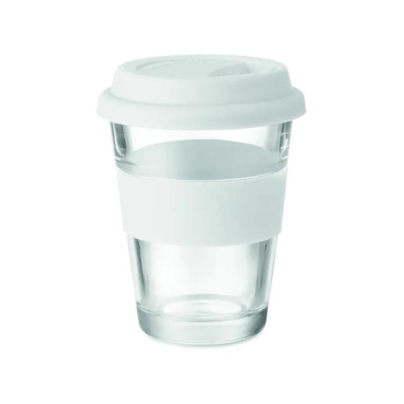 Luna – Bicchiere riutilizzabile in vetro 350 ml, colore Bianco, vista fronte