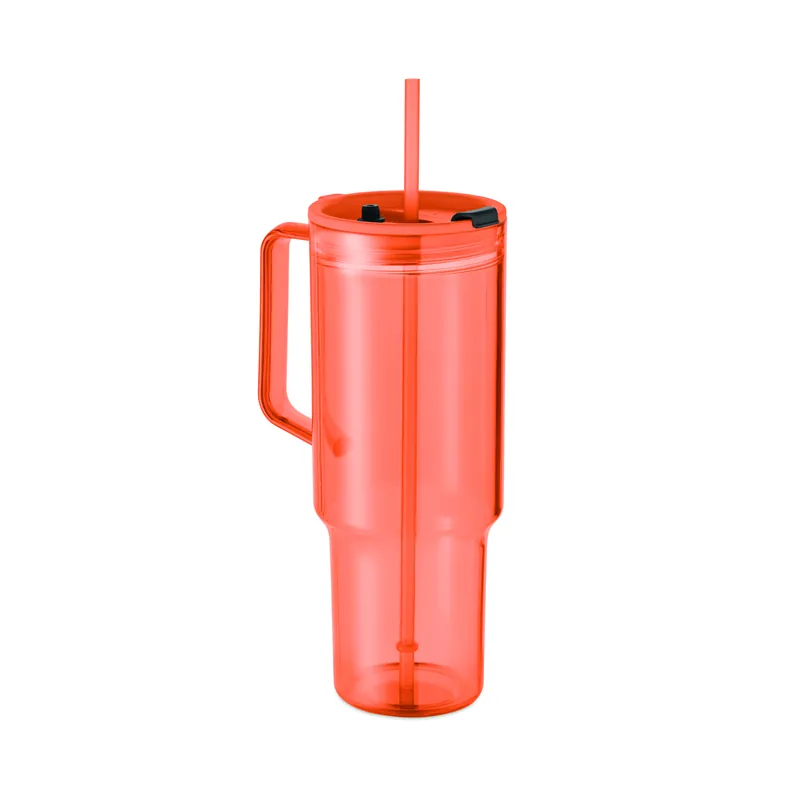 Crepuscolo – Bicchiere riutilizzabile in RPET riciclato 1200 ml, colore Arancio Trasparente, vista fronte