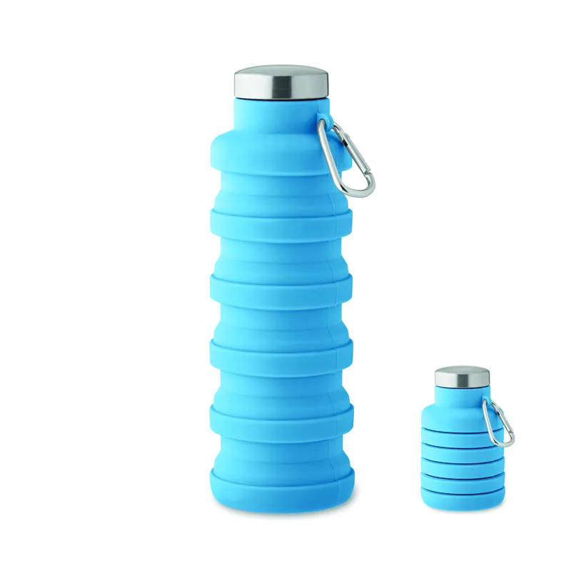 Menta – Borraccia sportiva in silicone 500 ml, colore Blu Bambino, vista fronte