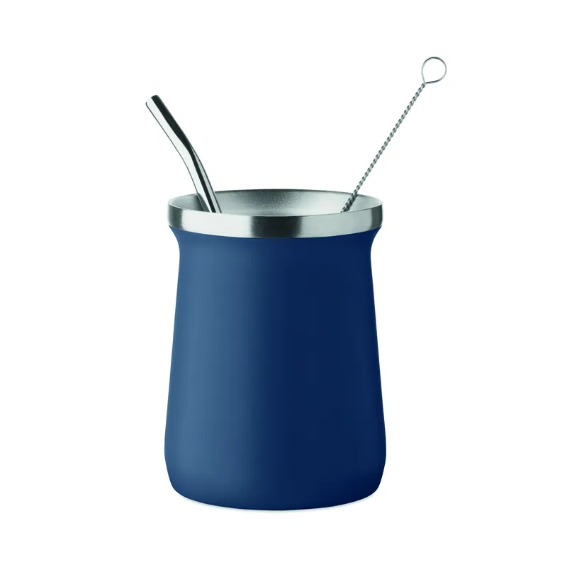 Salice – Tazza da viaggio in acciaio inox, colore Francese Navy, vista fronte