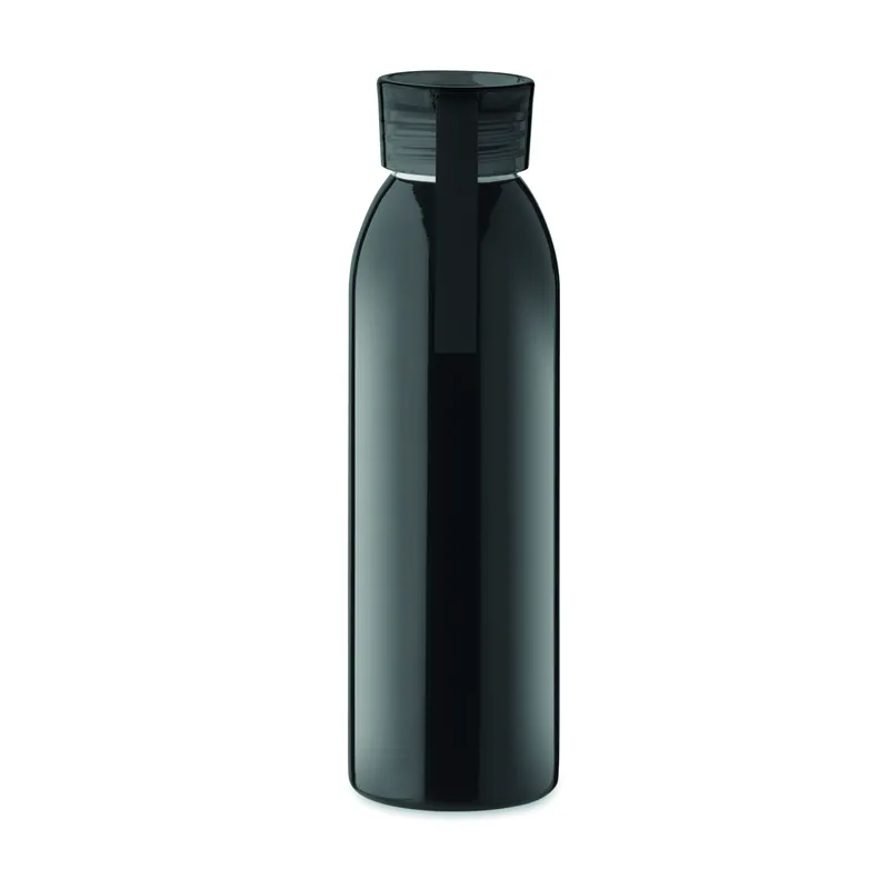 Rugiada alpina – Borraccia sportiva in acciaio inox 650 ml, colore Nero, vista lato