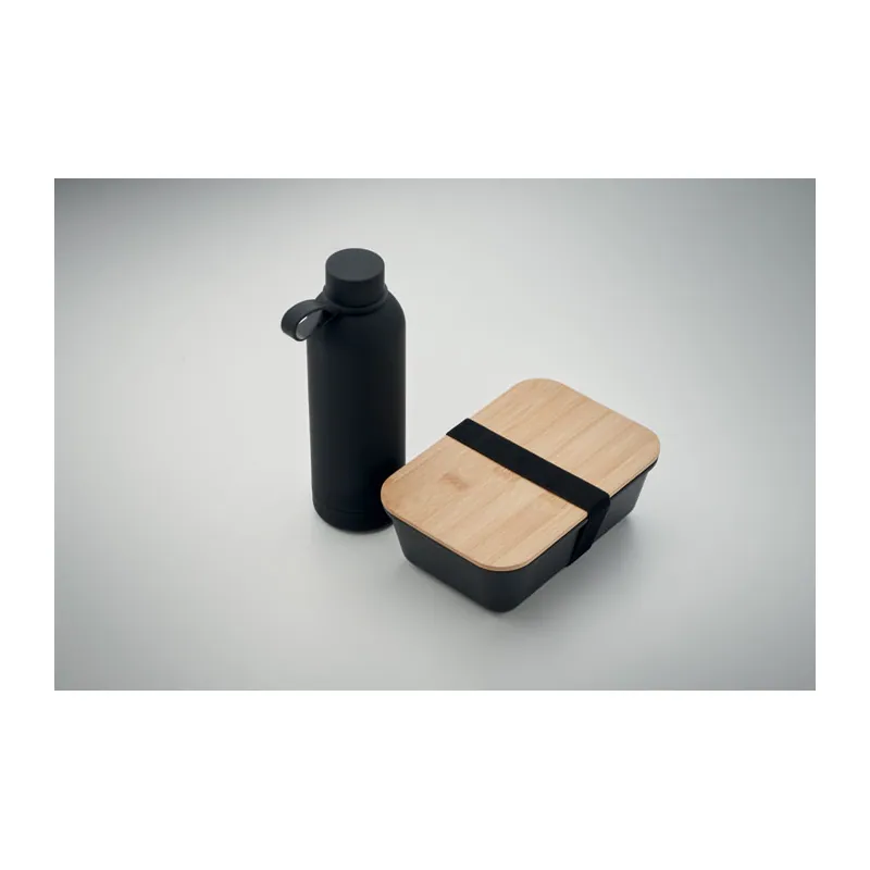 Risorgiva – Set con borraccia in acciaio inox riciclato, colore Nero, vista dettaglio