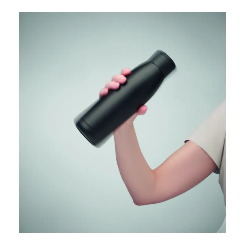 Scirocco – Thermos in acciaio inox riciclato 400 ml, colore Nero, vista lato