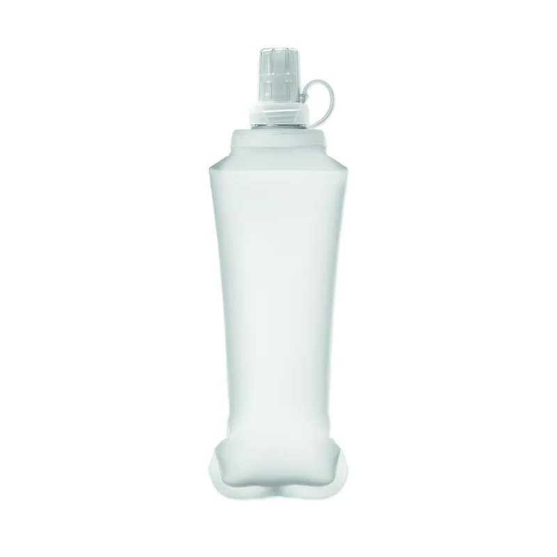Riccio – Borraccia sportiva in PU 500 ml, colore Bianco Trasparente, vista fronte