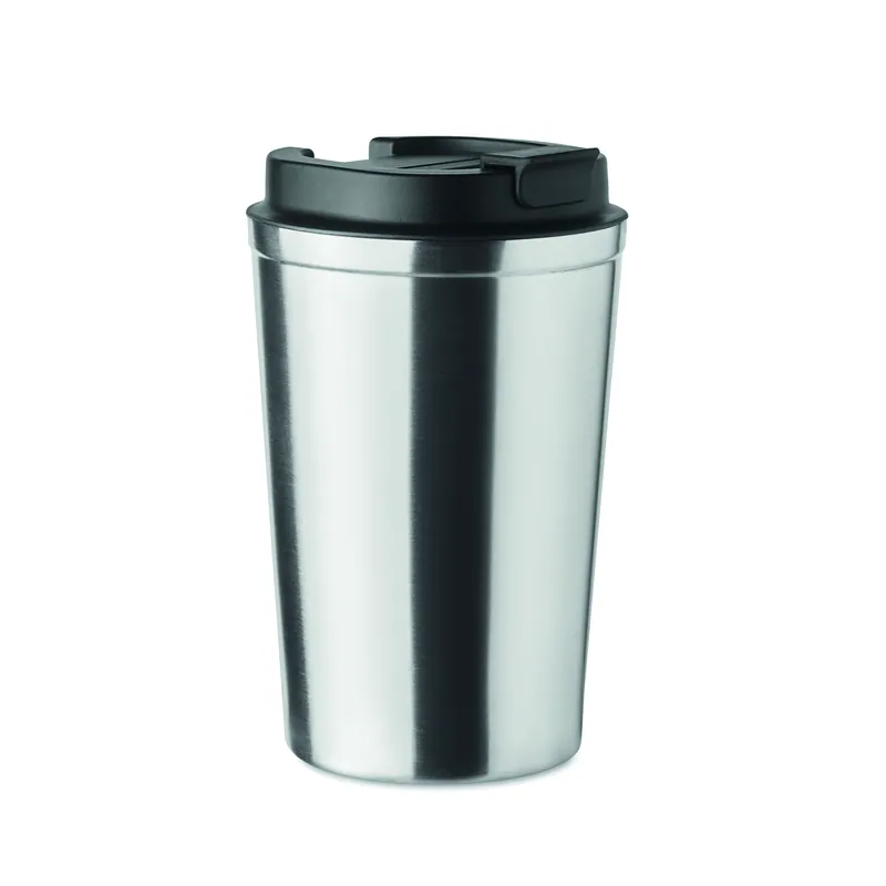 Camoscio – Bicchiere riutilizzabile in acciaio inox 350 ml, colore Argento Opaco, vista fronte