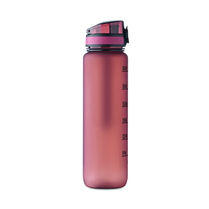 Granchio – Borraccia sportiva in RPET riciclato 1 litro, colore Borgogna, vista lato