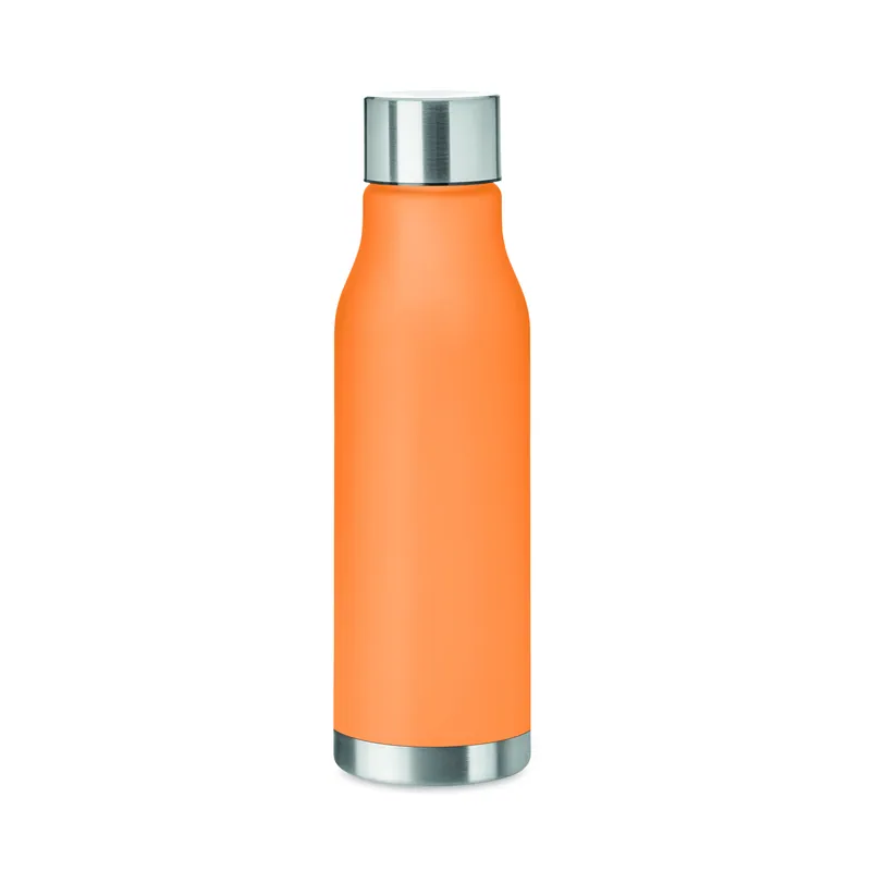 Grandine – Borraccia sportiva in RPET riciclato 600 ml, colore Arancio Trasparente, vista fronte