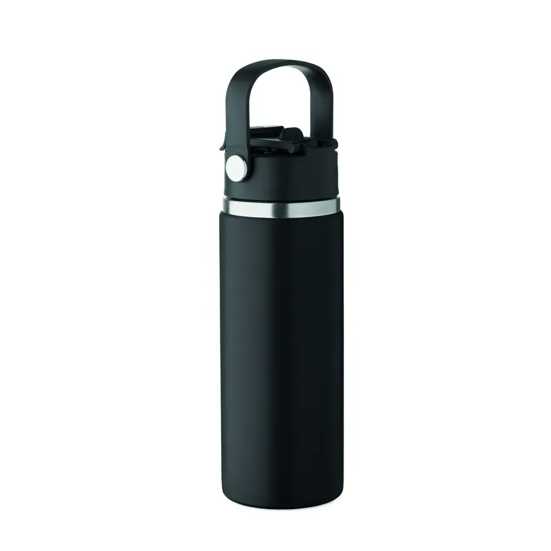 Altopiano – Borraccia termica in acciaio inox 500 ml, colore Nero, vista lato