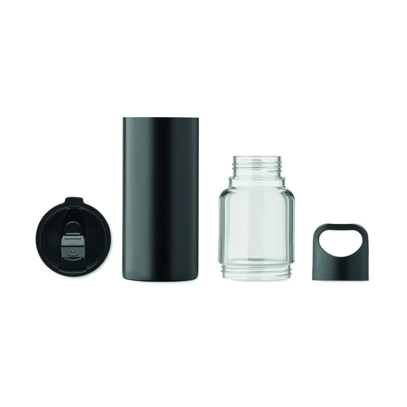 Melograno – Borraccia termica in acciaio inox 610 ml, colore Nero, vista lato